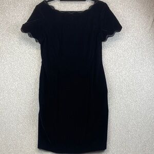 Vtg Maggy London velvet sheath dress 8 midi glam evening LBD event semi formal